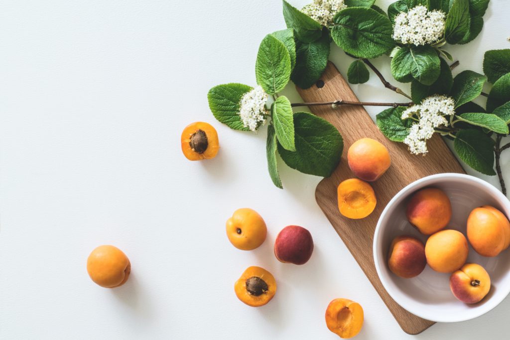 Honey-mint vinaigrette makes a delicious dressing for fruit, like these apricots.